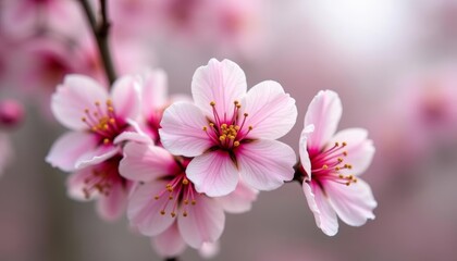  Blooming beauty  A closeup of delicate pink flowers