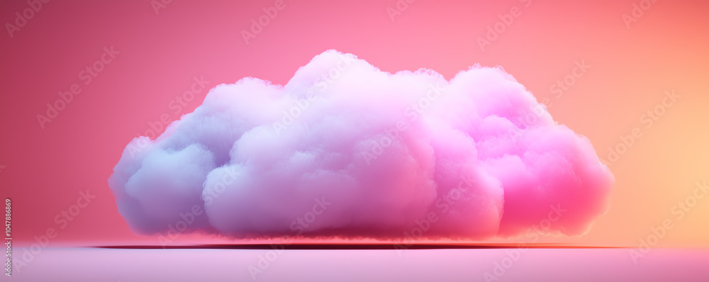 Poster abstract cloud infrastructure, glowing neon data, serverless architecture