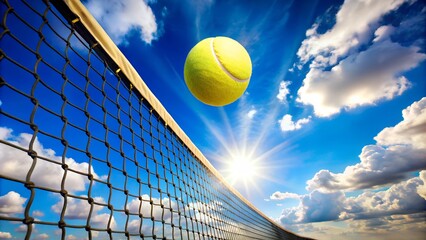 Yellow Tennis Ball Soaring Through Air