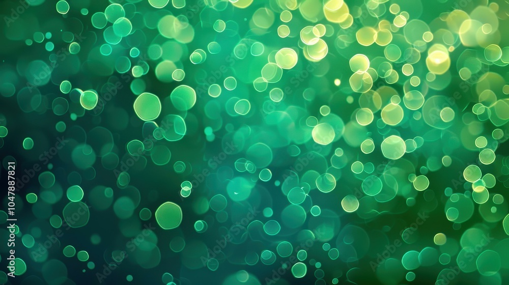 Poster experience vibrant blurred bokeh, where soft green and silver colors blend to create an enchanting b