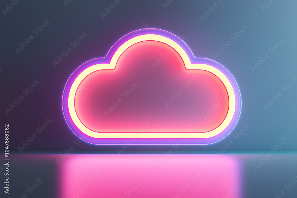 Poster multicloud architecture, glowing serverless systems, futuristic digital grid