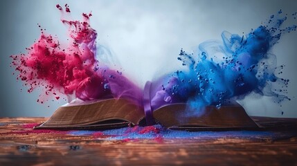 Open Bible with Purple Ribbon on Wooden Table, Ash Cross Visible, Symbol of Devotion and Reflection on Ash Wednesday