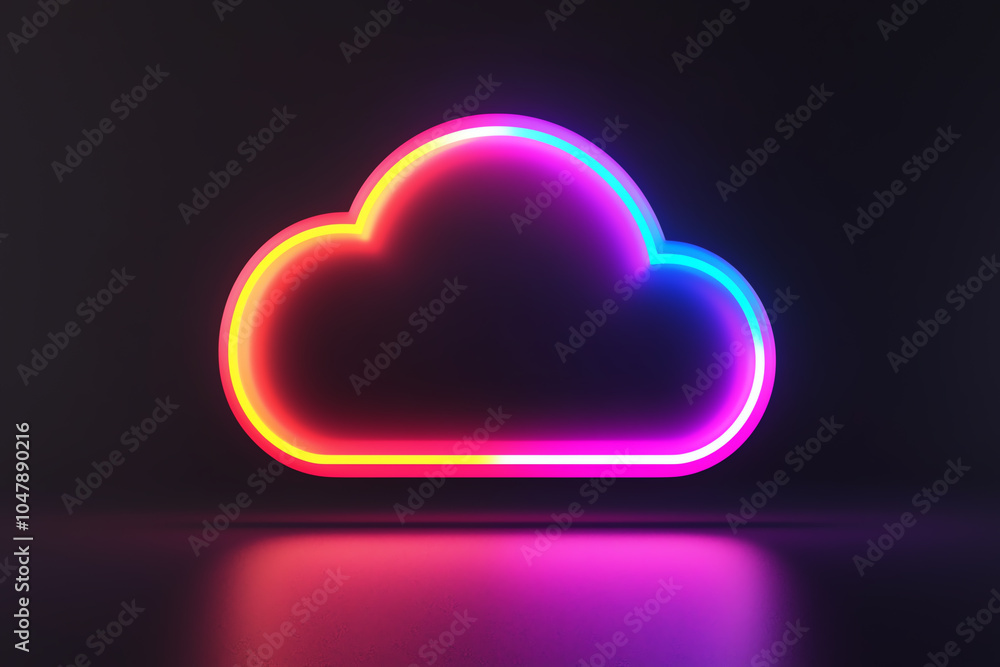 Poster multicloud architecture, glowing serverless systems, futuristic digital grid