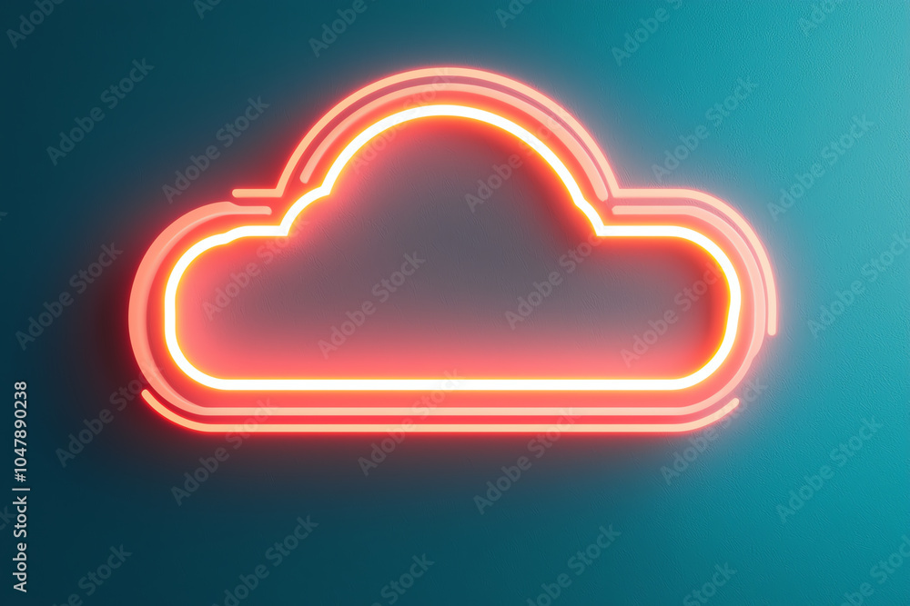 Aufkleber serverless cloud systems, multilayered data holograms, futuristic tech glow
