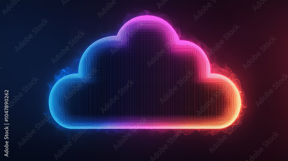 Aufkleber cloud computing systems, holographic serverless network, abstract digital flow