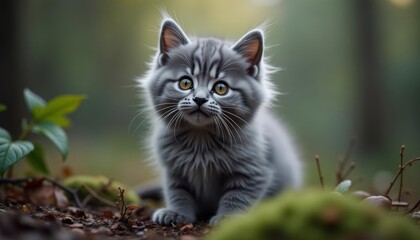  Adorable kittens curious gaze in the wild