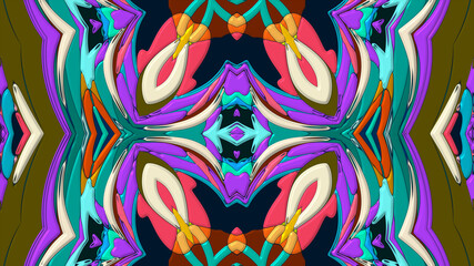 Abstract colorful psychedelic mandala kaleidoscope background pattern for a summer music festival
