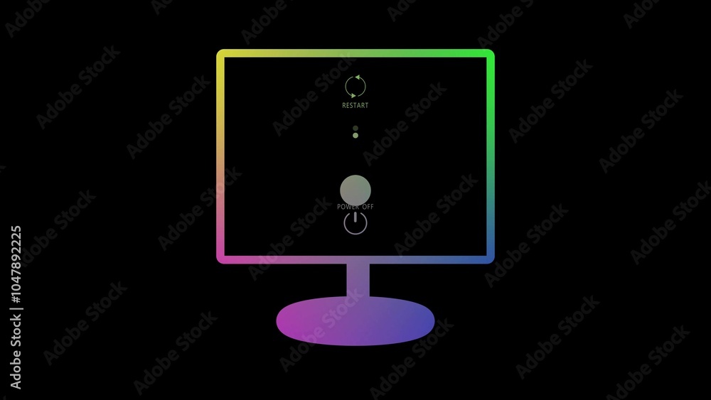 Poster turn off or restart the pc desktop, reboot now computer restart button on a touch screen display reb
