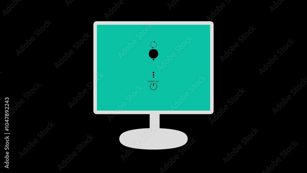Poster turn off or restart the pc desktop, reboot now computer restart button on a touch screen display reb