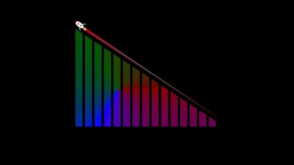Business growth infographic animation. Increase sales in business. Flat isolated graph of success.	