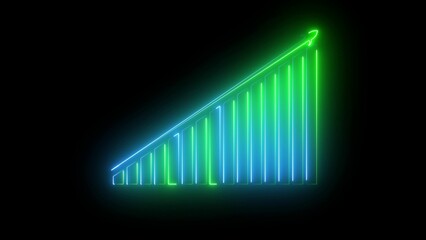 Business growth infographic animation. Increase sales in business. Flat isolated graph of success.	