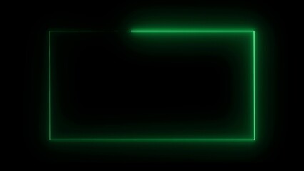 Neon Rectangle Border .Blue and pink neon rectangle frame. Black background 4k animation	