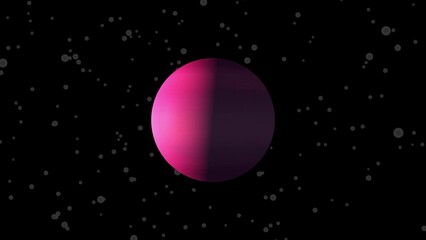 	
Planet Uranus with alpha channel overlay view from outer space 3d render. Planet Neptune orbiting, looped, solar system,	