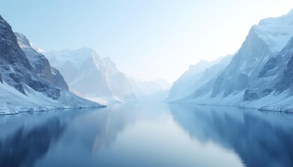  Tranquil mountain lake under a clear sky