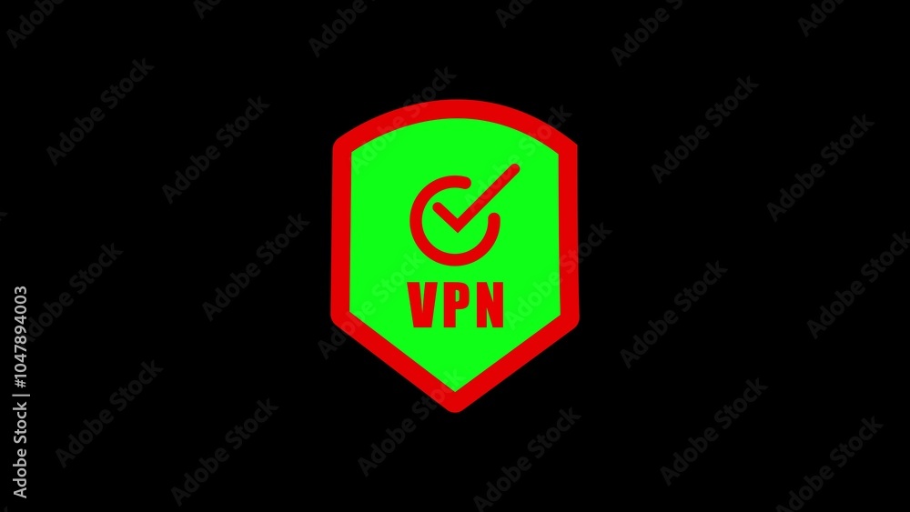 Poster animated vpn symbol with shield icon. animated vpn symbol with shield icon.