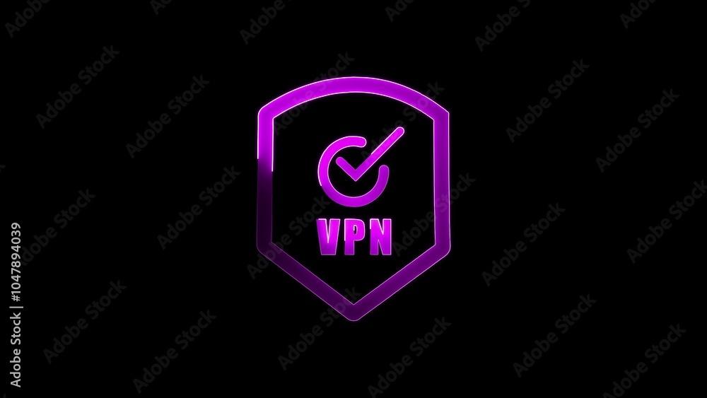 Poster animated vpn symbol with shield icon. animated vpn symbol with shield icon.
