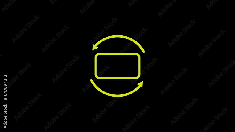 Poster phone horizontally and vertically icon, phone rotate animation