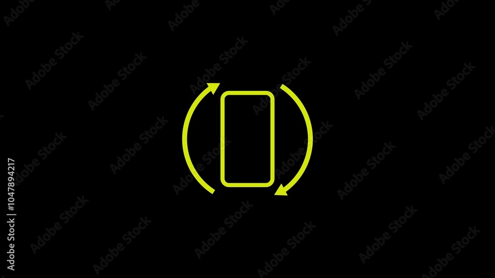Poster phone horizontally and vertically icon, phone rotate animation