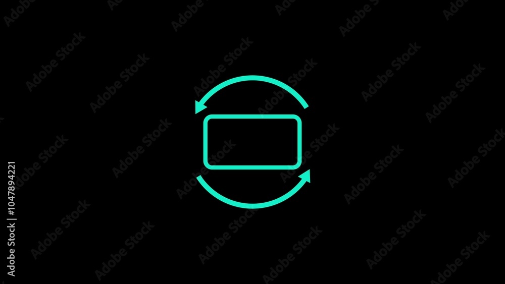 Poster phone horizontally and vertically icon, phone rotate animation