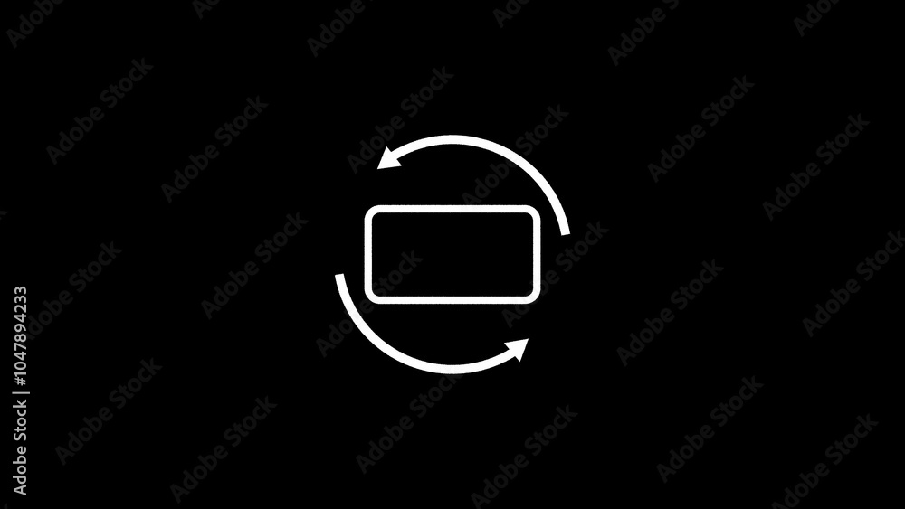 Poster phone horizontally and vertically icon, phone rotate animation