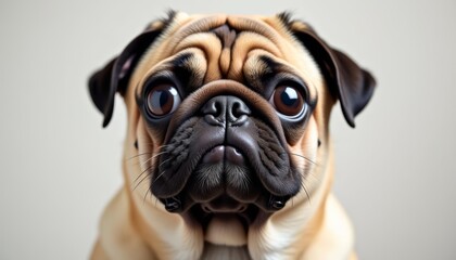 Obraz premium Cute Pug Puppy with Big Eyes