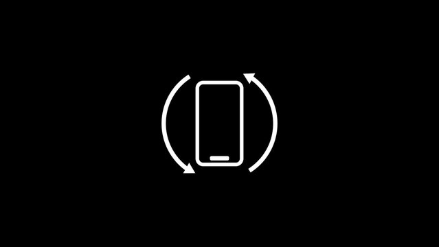Phone horizontally and vertically icon, phone rotate animation 4k video	