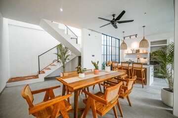 living room interior with stair 