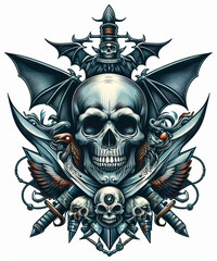 Fototapeta premium TRIBAL TATOO トライバル タトゥ 刺青 ドクロ 海賊