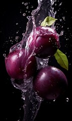 Fresh Plum and splash of water