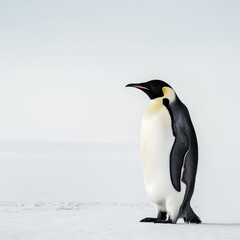 Obraz premium Charming Penguin Illustration: Simple and Elegant Design on White Background
