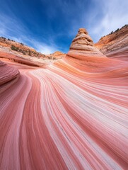 Colorful Sandstone Rock Formations under Blue Sky