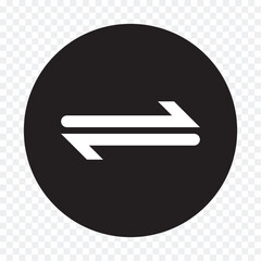 Data transfer arrows icon vector. Recycling, exchange, left and right and direction sing, up and down symbol arrow icon in transparent background. Vector illustration.
