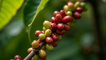  Bountiful harvest on a coffee tree