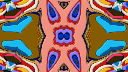 Obraz premium Colorful symmetrical abstract kaleidoscope background pattern for summer 