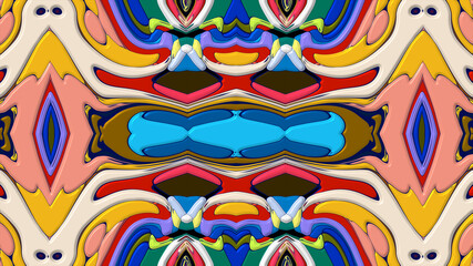 Colorful symmetrical abstract kaleidoscope background pattern for summer 