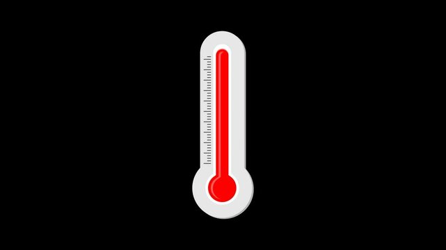 Thermometer Animation, Transparent background or green background, Video 4K