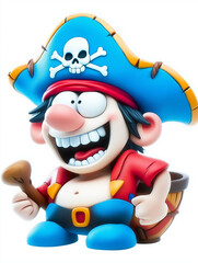 funny clown cartoon. parate 3d isolated background