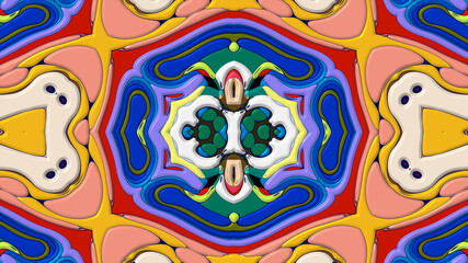 Colorful symmetrical abstract kaleidoscope background pattern for summer 