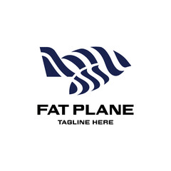 Logo Fat Plane Aircraft Abstract Simple Luxury.