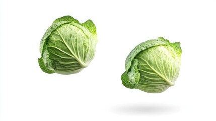 Fototapeta premium Floating Cabbage Heads in Mid-Air