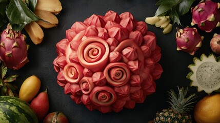 Artistic Fruit Arrangement with Unique Watermelon Design