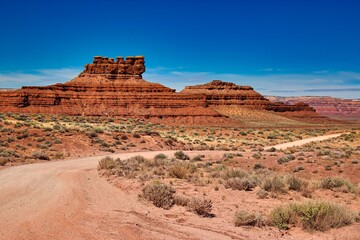 Seven Sailors Red Rock Formation in Valley of the Gods Utah.