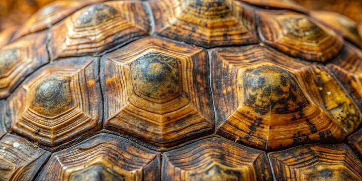 A Close-Up View of a Turtle's Shell, Revealing the Intricate Patterns and Textures of Its Protective Armor