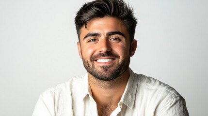 Obraz premium Smiling Young Man with Neutral Background