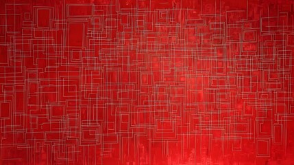 A red background with white lines and squares. The red background is a part of a computer screen