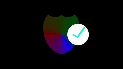 Security shield icon and check mark illustration