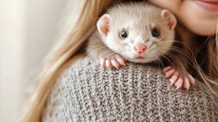 Cuddly Moments: Baby Ferret in My Arms