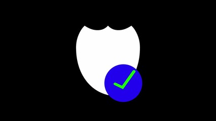 Security shield icon and check mark  illustration. 
