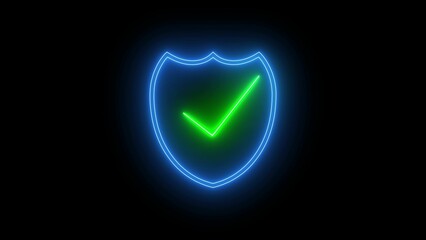 Security shield icon and check mark  illustration. 