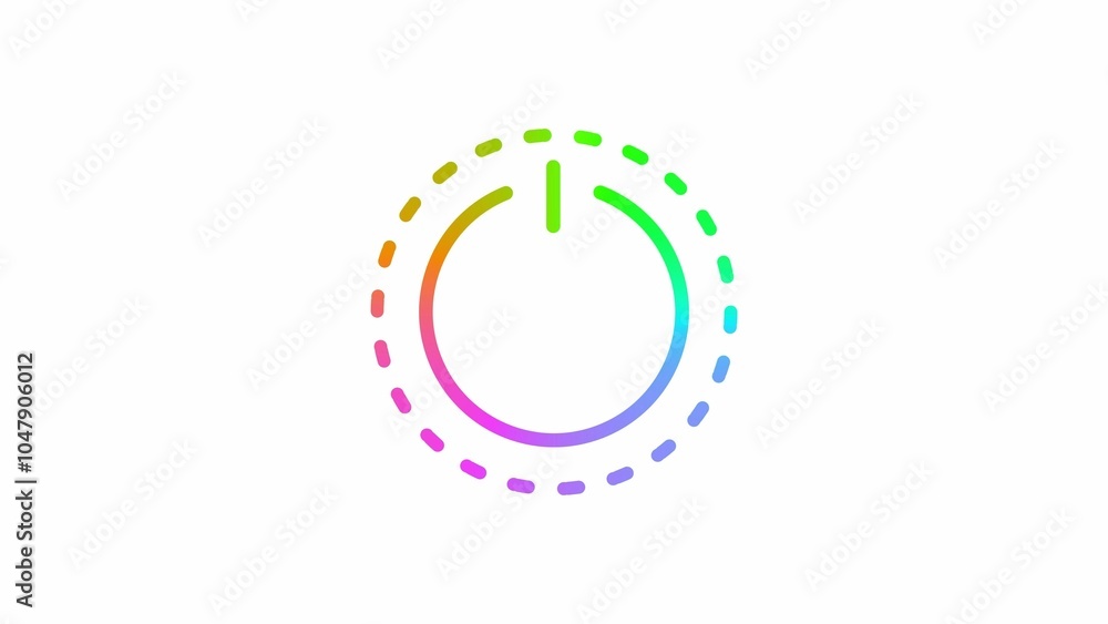 Poster power button symbol, power button switch icon animation